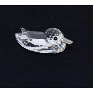 Swarovski Mini Duck Silver Beak Sparkling Crystal Figurine Retired